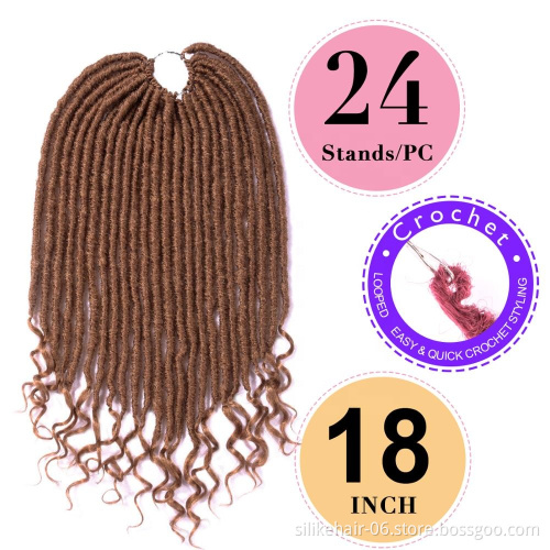 18 "Soft Curly Dreadlocks  braids pictures dread braids styles Crochet Goddess faux Locs crochet braid african hair extensions